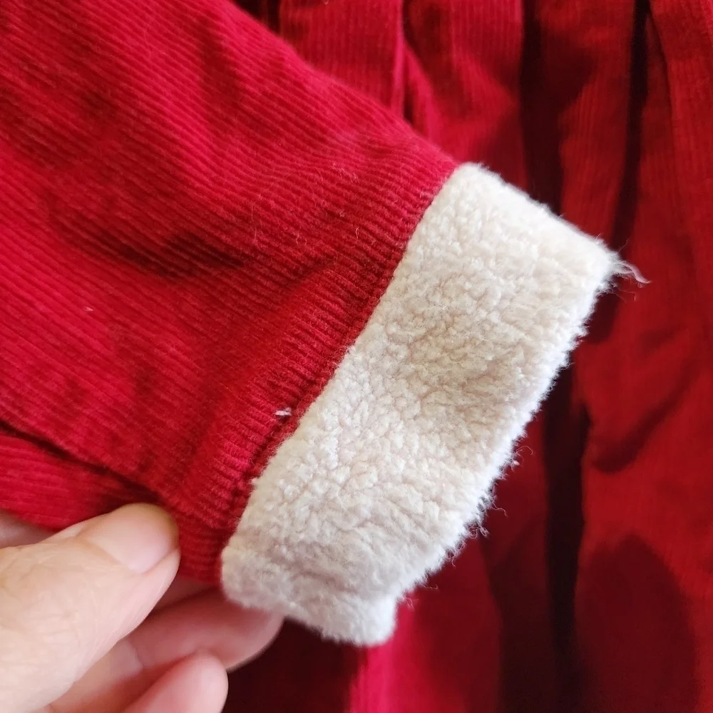 Hanna Anderson Red White Baby Santa Claus Dress Size 6-12M Christmas 100% Cotton